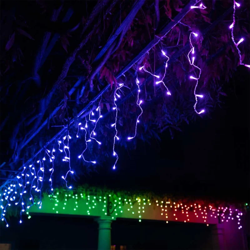 Twinkly 190 LED icicle multicolour lights