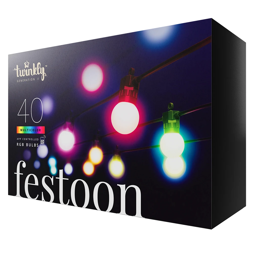 Twinkly 40 Multicolour LED Festoon Lights