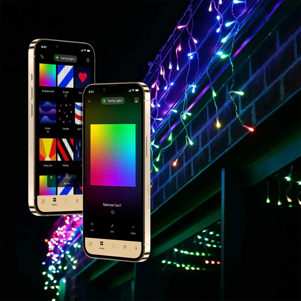 Easy to use app for twinkly plus icicle lights